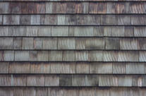 A picture of clean, demossed wood roof shingles